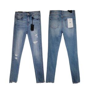 ❤️❤️Vervet Womens High Rise Skinny jean Sz 25 Premium Distressed medium wash New